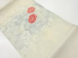 草花模様織出し名古屋帯